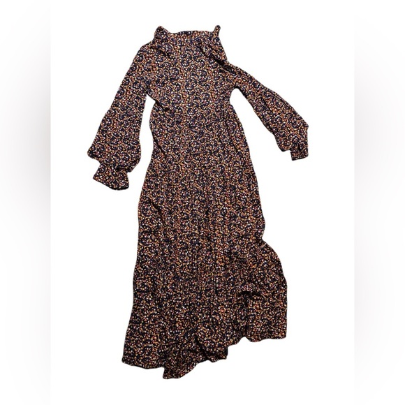 🌸 Free People Charolette Maxi Dress XS Boho Floral Long Sleeve Flowy 🌸 - Picture 4 of 5